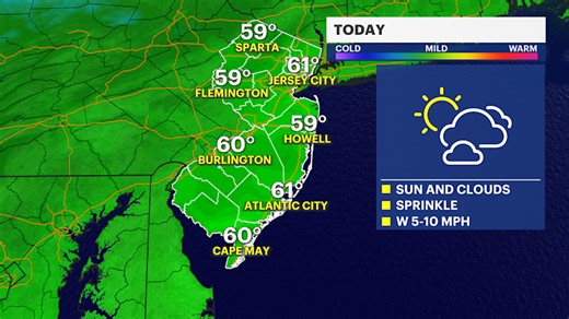 Frosty morning followed by sunshine and cool temperatures in New Jersey
