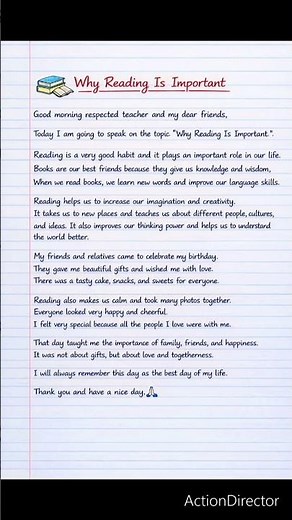 Why Reading Is Important | English Speech