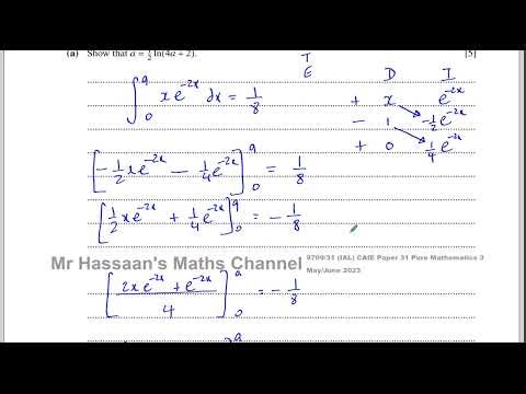 P3 (CAIE), 9709/31/M/J/23 Pure Maths 3, June 2023, Paper 31, Q9, Integration by Parts, Iteration