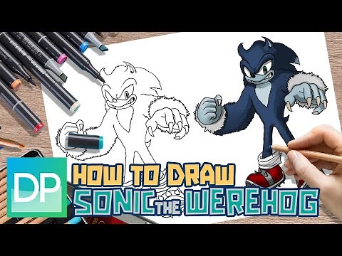 [DRAWPEDIA] HOW TO DRAW SONIC THE WEREHOG - STEP BY STEP DRAWING TUTORIAL
