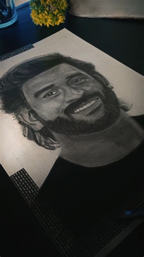 From blank page to pure legend - My final MS Dhoni drawing ❤️