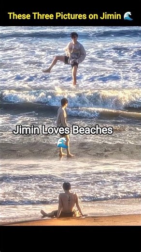 Jimin's Love For Beach 🌊🏖️ #jimin #fypviralシ #bts