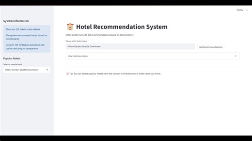 Hotel Recommendation System