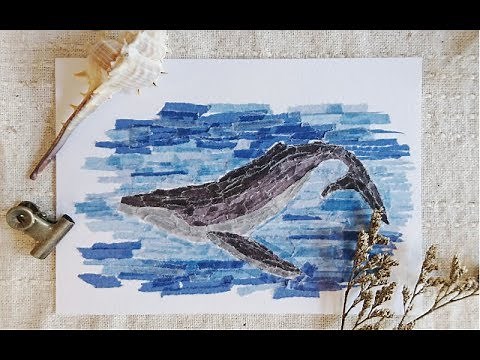 撕貼畫示範 - 鯨魚 by Leeo