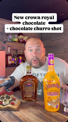 10K views · 251 reactions | Brand new limited edition chocolate @crownroyal is out! There’s a lot of mixed reviews around this and so many people said dereck it’s your time to shine! I had no idea that churro @baileysofficial was a think and I made one extremely tasty shot! I invited a few friends to check this out. Here’s my take on it. #chocolatecrown #crownroyalchocolate #chocolatechurroshot #drinkreview #drinkreels #baileyschurro #bartender #shots | Snipingfordom | Facebook