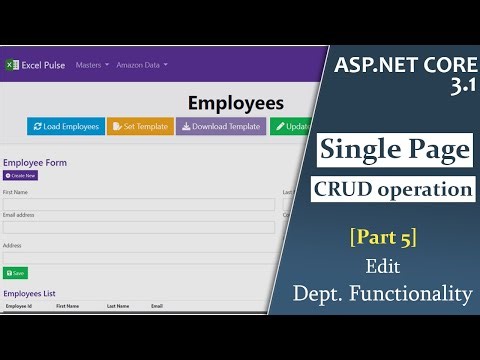 Edit Department Functionality [5] | Single Page CRUD Operations | ASP.NET CORE 3.1in [Urdu/Hindi]