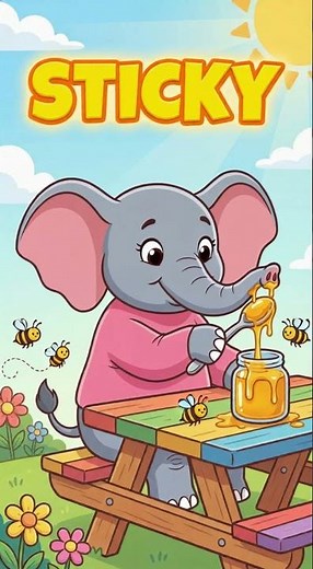 STICKY 🍯 Word of the Day for Kids | Tiki the Elephant 🐘