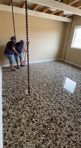 The Ultimate Zen Bedroom Transformation Watch the satisfying process of creating a custom river stone epoxy floor and installing a suspended hanging bed. This empty room is transformed into a unique minimalist sanctuary. 🛠️ Features: Custom Pebble Flooring, Epoxy Resin, Solid Wood Floating Bed. #bedroommakeover #epoxyfloor #hangingbed #interiordesign #diy | Next Level Builds