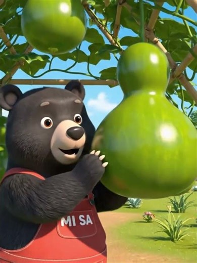 “Farmer Bear Harvests Giant Gourds to Make Magical Christmas Lanterns