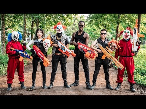 LTT Films : Silver Flash Black Nerf Guns Fight Mr Tiger Mask Monster Rescue Black Criminals