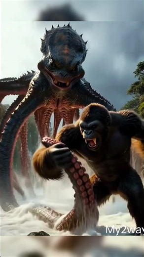 Kong vs Octopus fight|#godzilla#shortvideo#movie#viral#aivideo#ai#youtubeshorts#video#kong#reels.