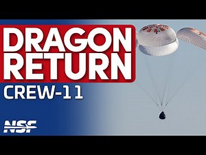 Crew-11 Dragon splashdown in the Pacific Ocean