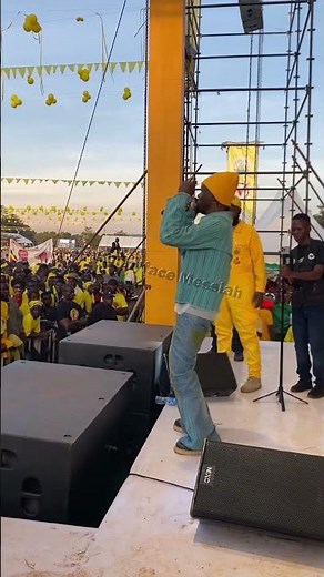 Weasel Manizo performing at President Museveni Nomination Rally at Kololo independence grounds