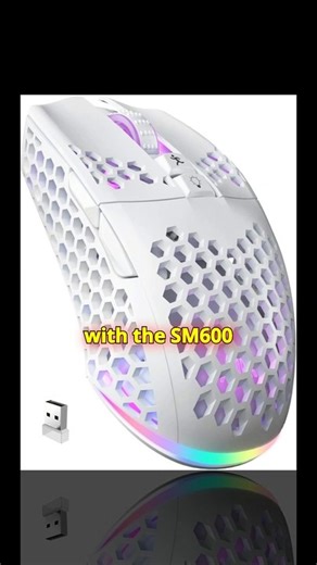 "SM600 White RGB Gaming Mouse - 8000 DPI, Tri-Mode Control!"