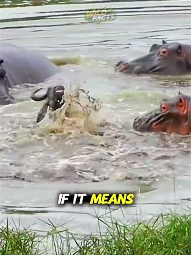 Unbelievable! Hippo Rescues Wildebeest From Crocodile Attack