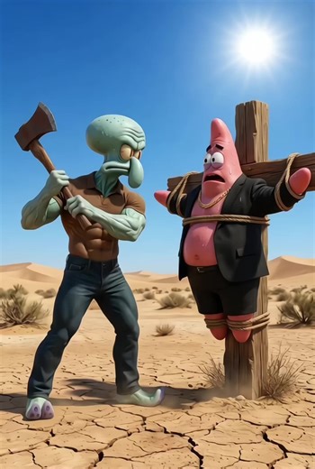 SpongeBob's rescue of Patrick was stopped#spongebob #patrick #squidward #fyp #tiktok