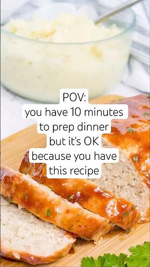 easy family friendly dinner, 10 minute prep. Chicken meatloaf in the air fryer or oven.
