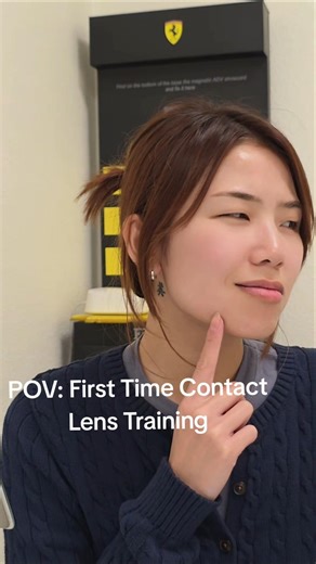First time trying contact lens be like.. 😅When you think you finally get it in...