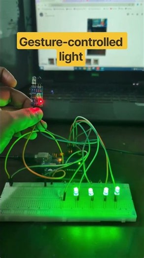 How to control light by your gesture 🤔 #technology #innovation #stem #diy #arduino #sensor #trending