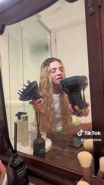 Testando Difusor Grande para Cabelo Cacheado e Ondulado