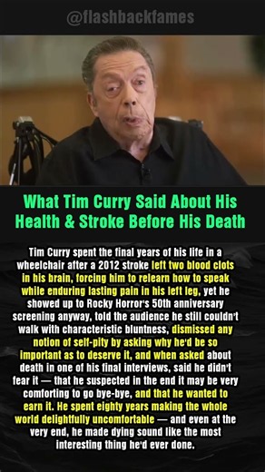 What Tim Curry Said About His Health & Stroke Before His Death #shorts