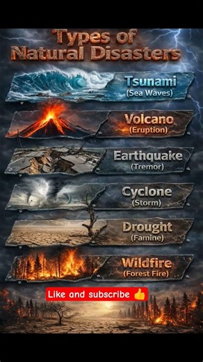 🌍 Types of Natural Disasters: Nature’s Most Powerful Forces#naturalDisasters