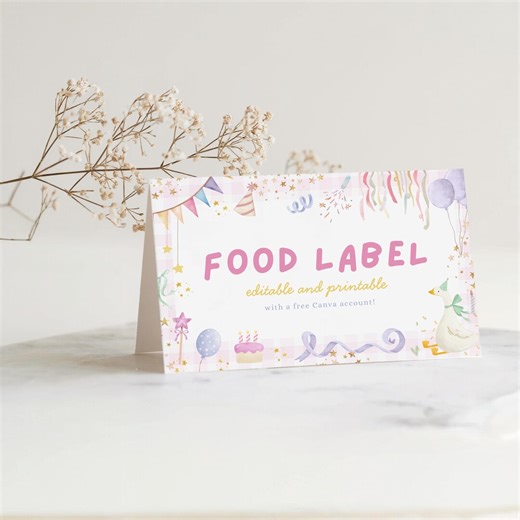 Fun to Be One 1st Birthday Tent Labels | Editable Canva Template | Printable Food & Drink Cards | Instant Download | FB1 - Etsy