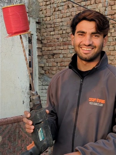 I handled my kite with a drill machine 😉#kiteflying #kite #basant #foryou
