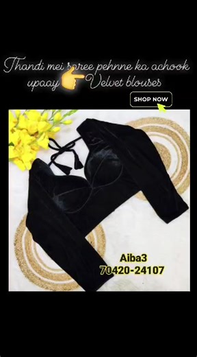 1.2K views | Velvet Full sleeves blouses size : (32-42) Back side...
