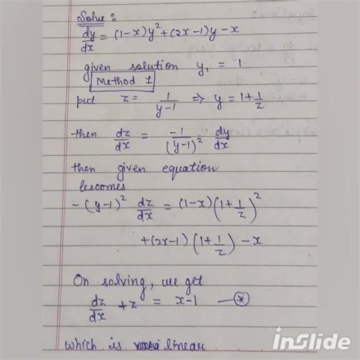 Riccati equation:Solve the differential equation
