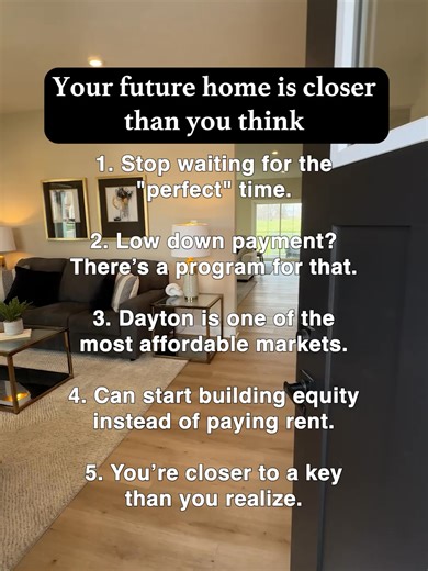 Your future home is closer than you think 🏡 Most people think they need more money, better timing, or perfect credit… but that’s not always true. If you’re in Dayton or thinking about moving here, I can help you figure out what’s actually possible. #daytonohio #homebuyingtips #firsttimehomebuyer #realestatetiktok #movingtoohio #daytonrealtor #stoprenting #buildwealth #hometour #realestateadvice