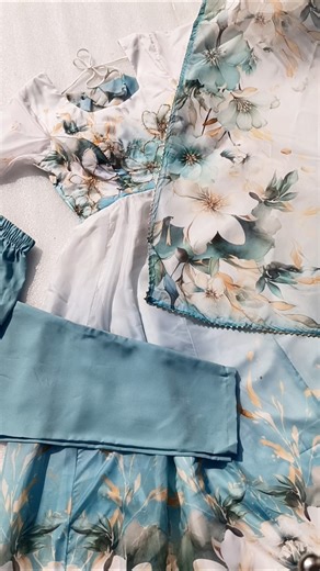 ORDER ON🛍️WhatsApp +91 9569927661//+91 8726364856 Designer floral printed organza anarkali suit set