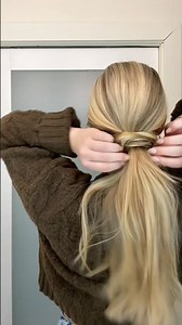Aesthetic low ponytail tutorial #diyhairstyle #easyhairstyle