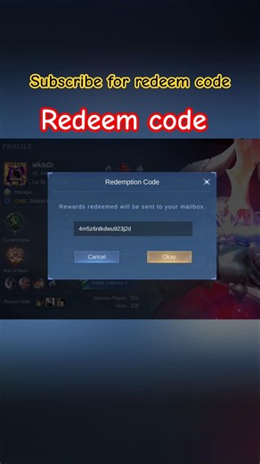 New MLBB Redemption Code! #mlbb #mobilelegends #shortvideo #redeemcode