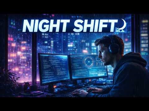 Night Shift 🌃 | Coding in the Rain — Cyberpunk Deep Focus