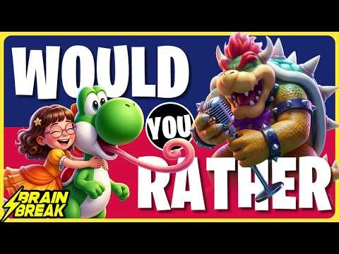 Super Mario Would You Rather ⚡️ Mario Galaxy Brain Break for Kids ⚡️ Freeze Dance ⚡️ Just Dance
