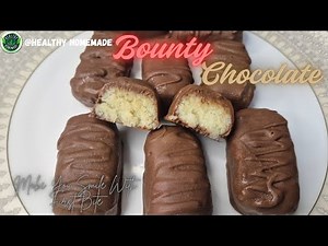 Homemade Bounty Chocolate 🍫 | Easy Coconut Chocolate Bar Recipe | DIY Bounty Sweets