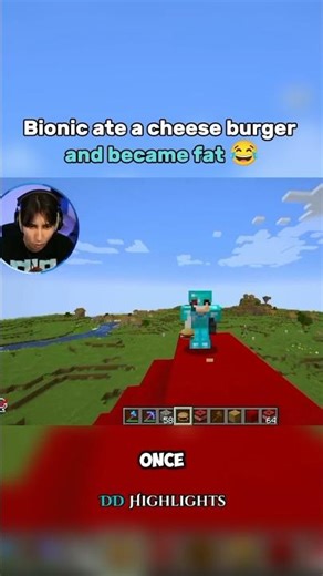 Bionic ate a cheese burger and became fat 😂