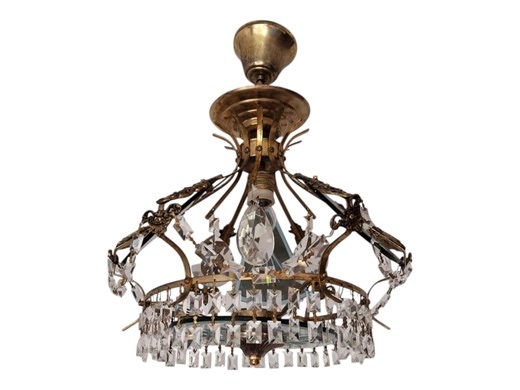 Bohemian Glass Crystal Chandelier: Vintage French Art Nouveau Lighting - Etsy