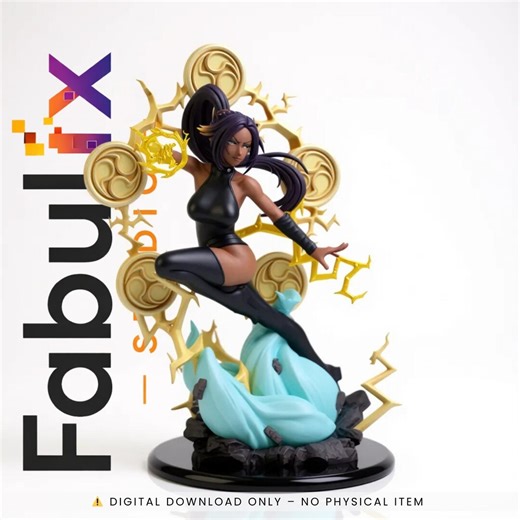 Lightning Ninja Queen STL Figure | Dynamic Anime Female Model for 3D Printing - Etsy