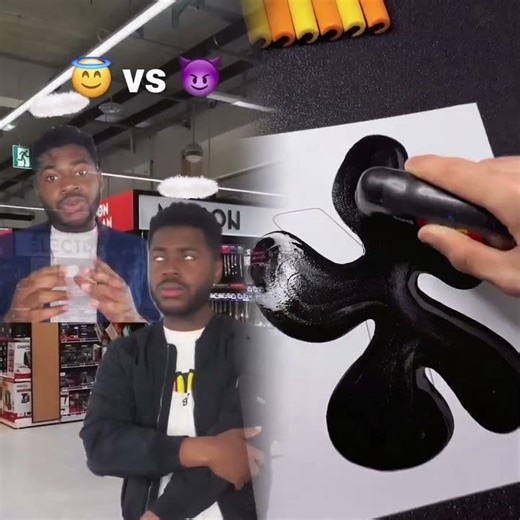 Angel vs. Devil. He got me 😅 #humor #waynestv #funny #laugh