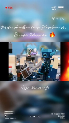 Minecraft Wide Awakening Warden vs. Binge Warrior 🔥 #lego #shorts #minecraft #nice #good #fun #smart