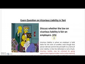 Exam Question on Vicarious Liability in Tort