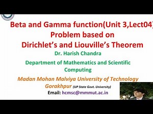 Beta and Gamma function | Problems based on Dirichlet's and Liouville's Theorem|Lecture 04|