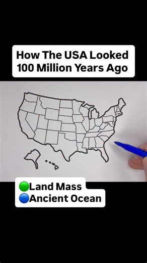 4.7K views · 430 reactions | How The USA Looked 100 Million Years Ago! #usa #unitedstates #map #geography #states | Drawingmapswithme | Facebook