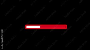 Loading bar animation on green screen, white status bar animated, loading interface with motion graphics and long shadows 4k video 30fps