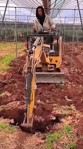 Use Mini excavator plowing field in greenhouse | How It’s Made