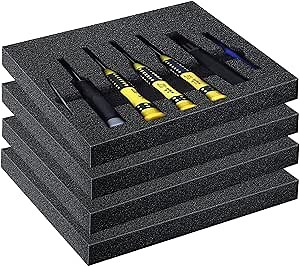 4 Pack Polyethylene Foam Sheet, 16" x 12" x 1" Polyurethane Foam Inserts Pads for Cases Toolbox Packing and Crafts