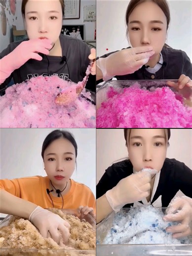Part 3 Qian Colorful Big Bites Crunchy Shaved Ice Eating Compilation 💜💗💛🤍💙#iceeatingasmr#mukbang#asmr#viral#tiktok