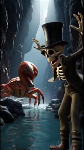 Skelly Riding a Giant Monster Crab! 🦀🌊 #shorts #pov #miniatureworld #bossfight